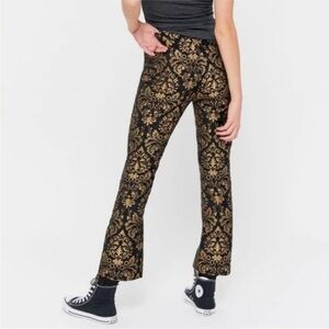 Urban Outfitters Nicky Jacquard Black and Gold Patterned Pants